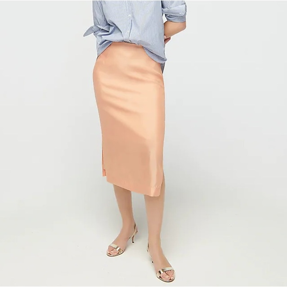 J Crew Collection Silk Organza Slip Skirt in Peach Size 2